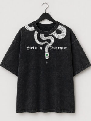 Move in Silence - Acid Wash Oversized Premium T-Shirt