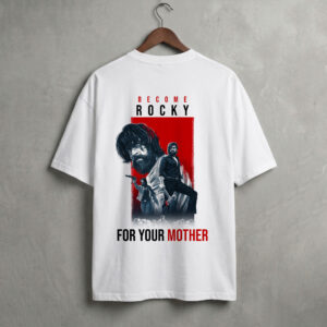 Become Rocky Edition Oversized Premium Fabric White T-Shirt