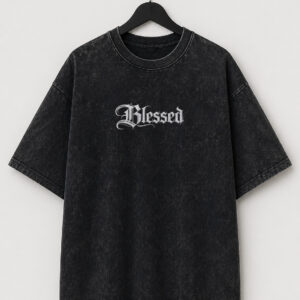 Blessed Acid Wash Oversized Premium Fabric T-Shirt