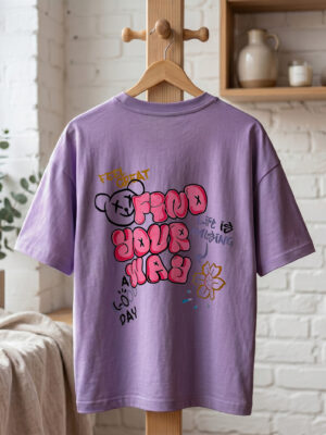Find Your Way Oversized Lavender T-Shirt