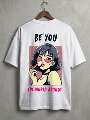 BE YOU Girls Wear Embroidery effect Oversized Premium Fabric T-Shirt